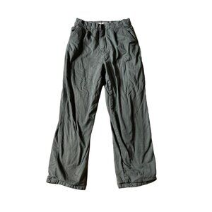 Guided Gear Men's Insulated Thermal Green Pants 100% Cotton Winter Fleece